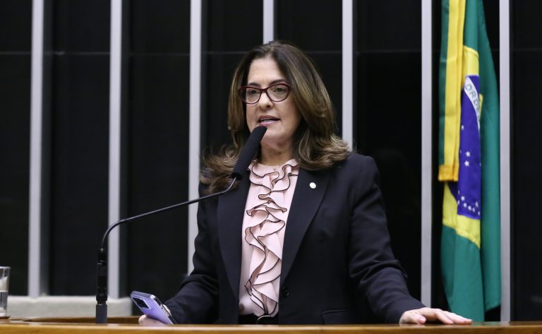 Deputada Rogéria Santos fala ao microfone
