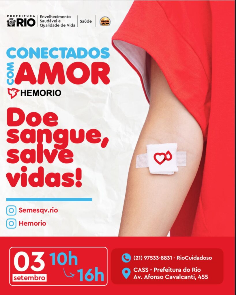 Prefeitura e Hemorio lançam campanha Conectados com Amor para incentivar a doação de sangue