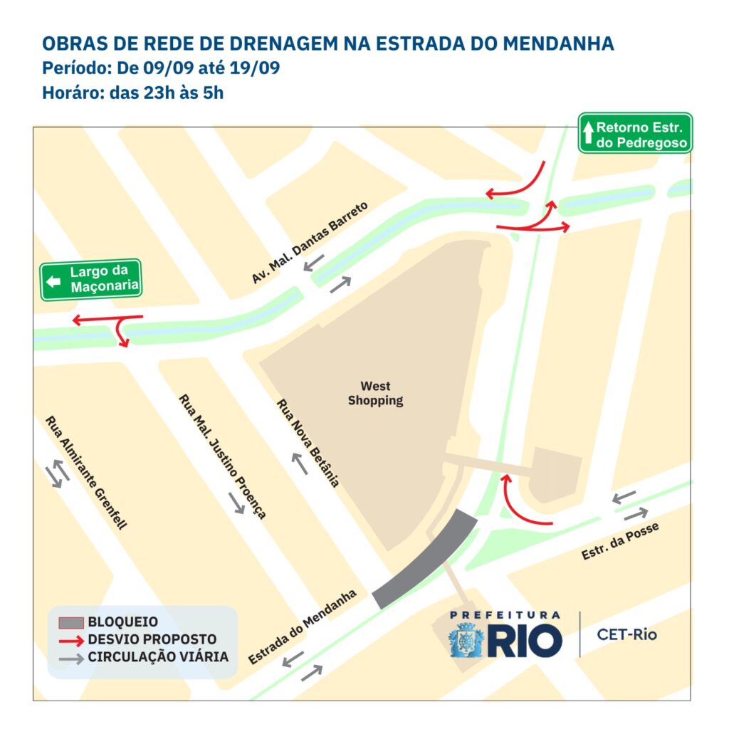 CET-Rio monta esquema de trânsito para obras em Campo Grande
