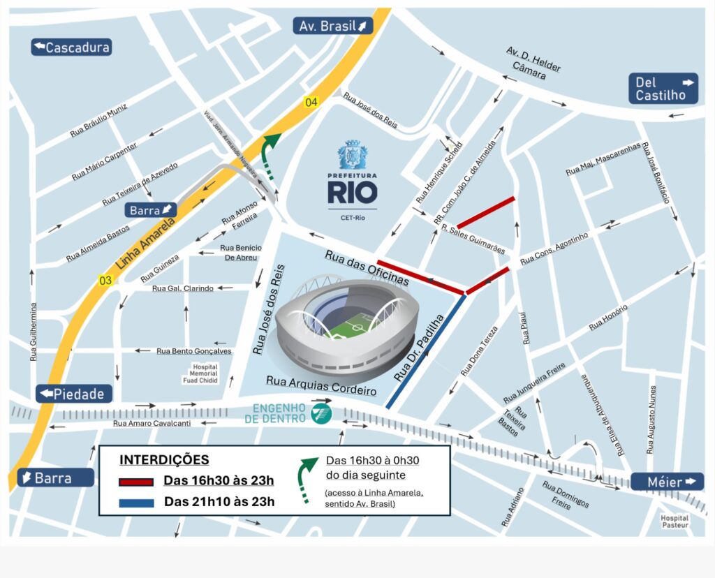 CET-Rio monta operação de trânsito para o jogo entre Botafogo e Mirassol, na quarta-feira (17/09), no Engenhão