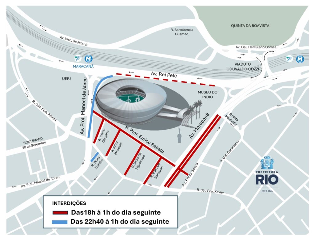 CET-Rio monta planejamento de trânsito para o jogo entre Fluminense e Corinthians, no Maracanã