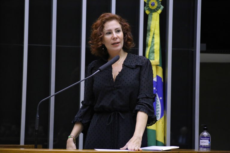 Deputada Carla Zambelli fala ao microfone
