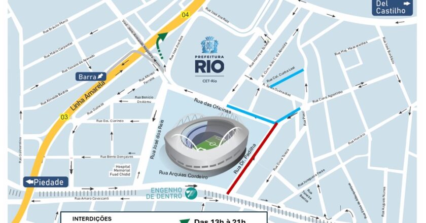 CET-Rio atua no trânsito para jogo entre Botafogo x Santos no Engenhão, domingo (26/10)