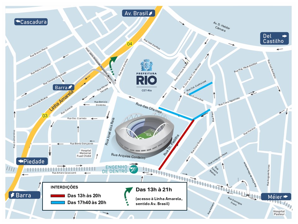CET-Rio atua no trânsito para jogo entre Botafogo x Santos no Engenhão, domingo (26/10)