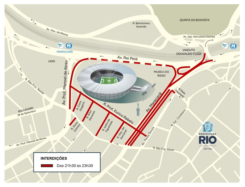CET-Rio monta esquemas de trânsito para shows no Maracanã e na Marina da Glória