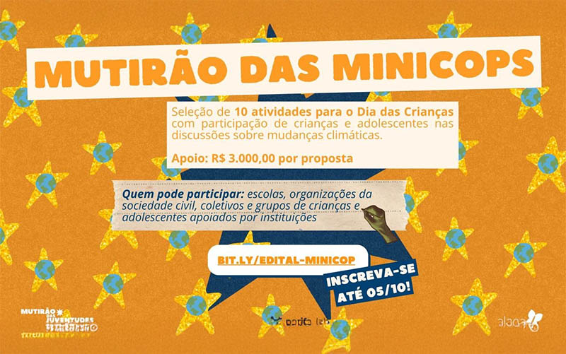 Crianças e adolescentes vão protagonizar Mutirão das MiniCOPs no Dia das Crianças