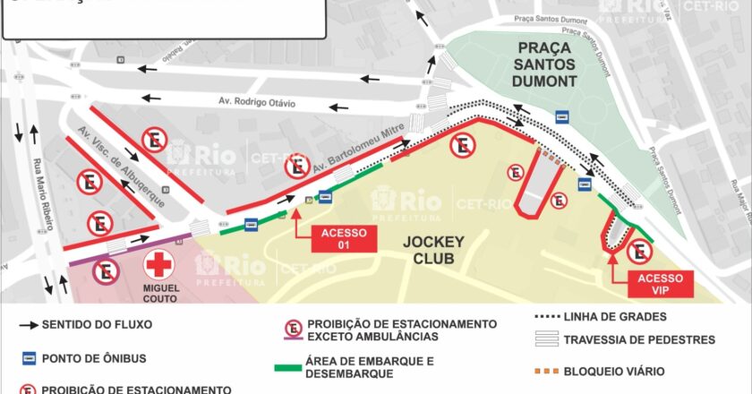 Estacionamento nas vias no entorno do Jockey Club será proibido partir de quarta-feira (29/10)