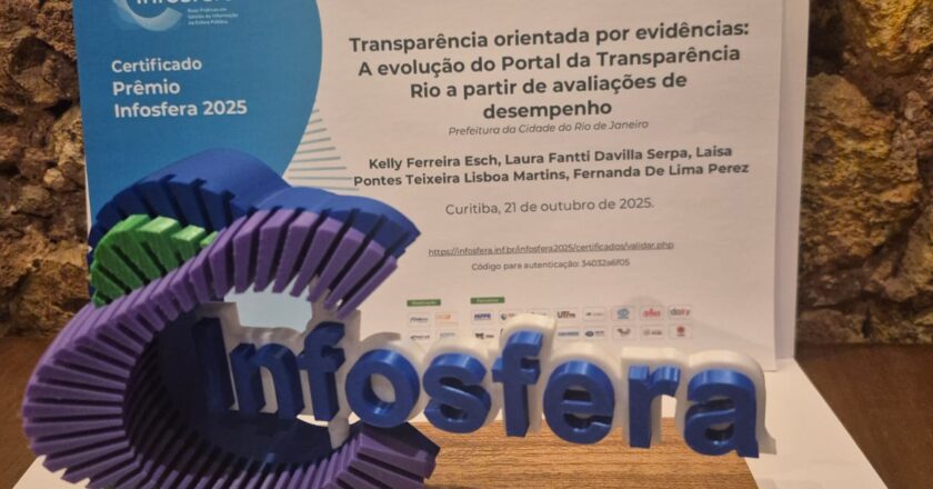 Prefeitura do Rio ganha Prêmio Infosfera 2025 de Boas Práticas em Gestão da Informação na Esfera Pública
