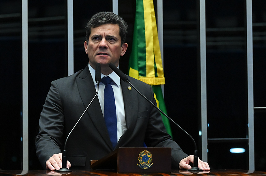 Em discurso, à tribuna, senador Sergio Moro (União-PR).