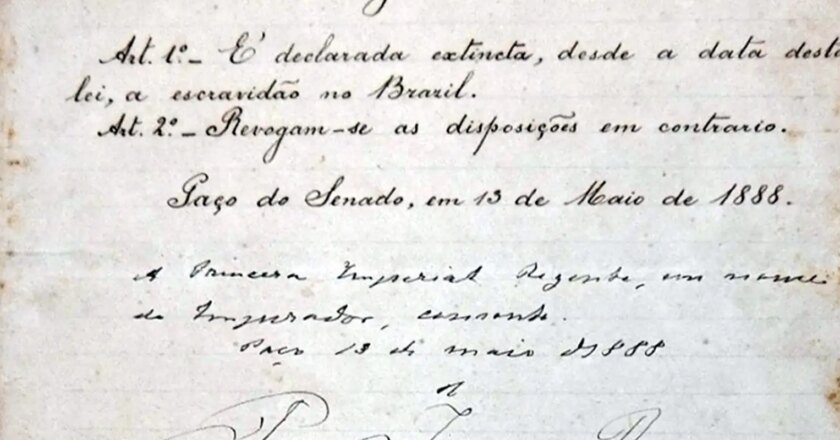 Hoje é Dia: os 135 anos da sanção da Lei Áurea e o fim da escravidão