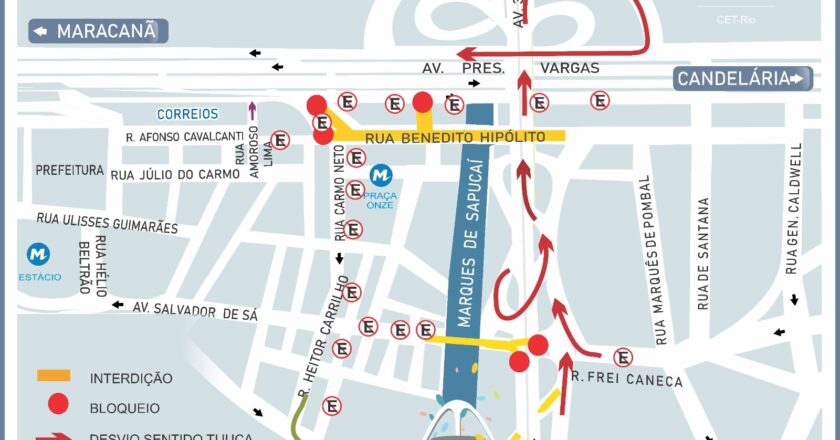 CET-Rio implanta esquema no entorno do Sambódromo para Clamor pela Paz, no sábado (15/11)