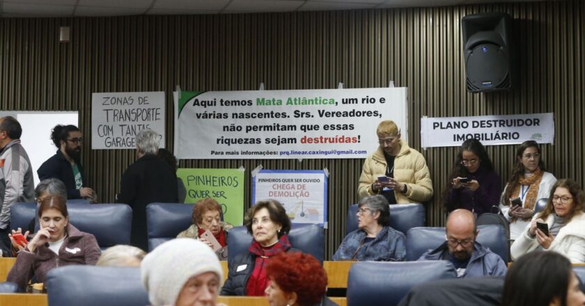 Sociedade civil faz protesto contra revisão do plano diretor de SP