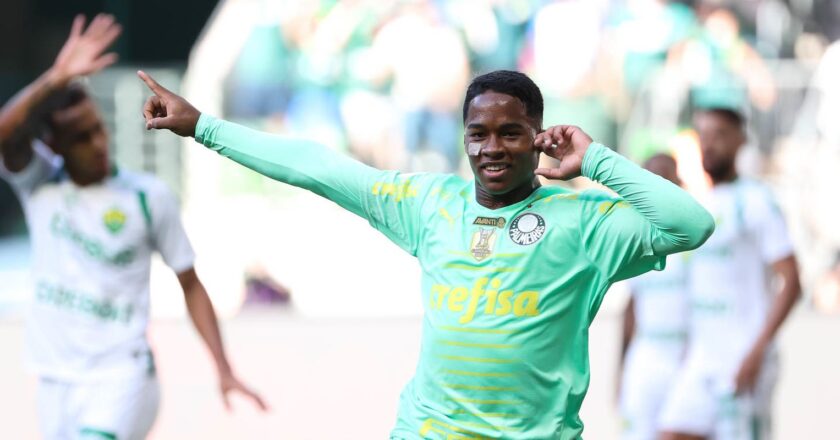 Joia do Palmeiras, Endrick faz o 1º gol do Campeonato Brasileiro 2023