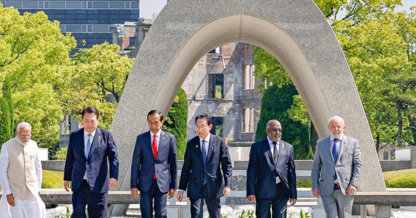 Líderes presentes à cúpula do G7 visitam Memorial da Paz